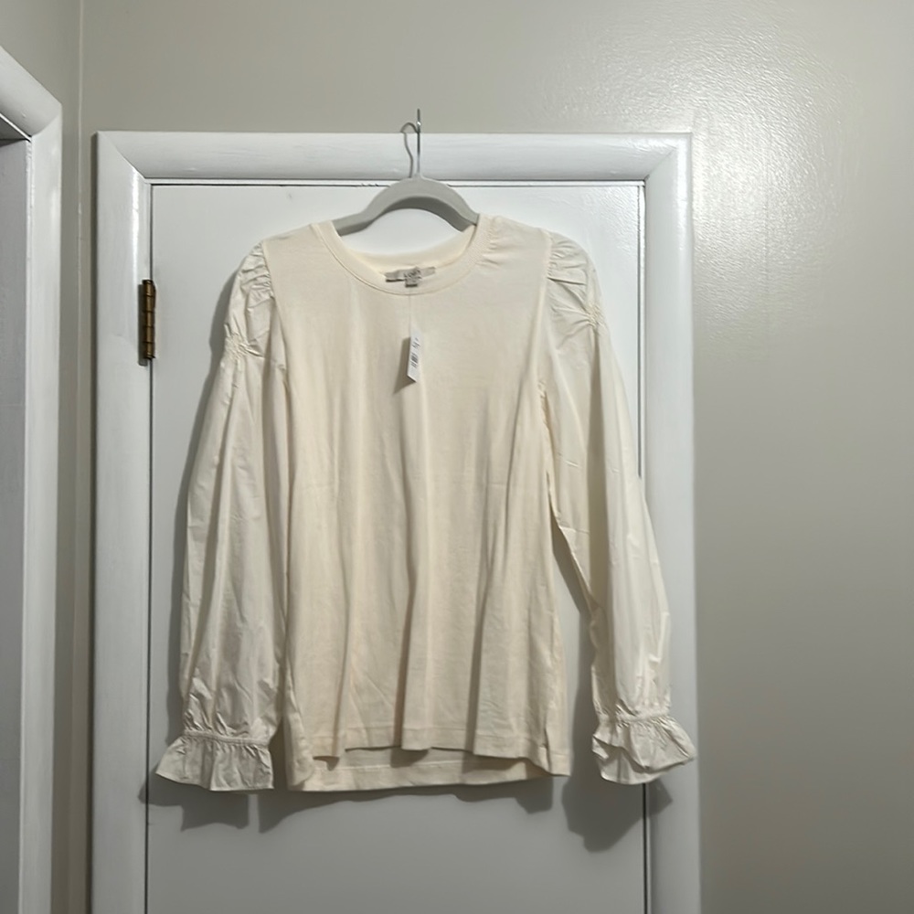 LOFT Ribbed Peasant Long Sleeve